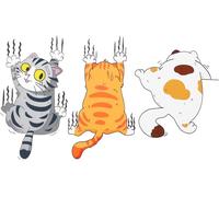 3 Pcs Cartoon Cat Car Sticker, Vinyl Funny Auto Decals Bumper Sticker Cats Scratch Cover Self-Adhesive Car Decoration Stickers Decor for Window Walls Laptop Luggage Decals