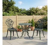 3 Pcs Cast Aluminum Bistro Set Garden Furniture Dining Table Chairs