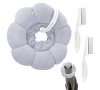 3 PCS Cat Cone Collar Soft Adjustable Drawstring includes 2 Cat Combs, Cat Cones to Stop Licking for Cats and Dogs Under 5.5 lbs, Cat Recovery Collars & Cones for Spaying Wound Care, Skin Treatments