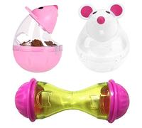 3 Pcs Cat Feeder Toy, Cat Interactive Toy Food Dispenser Training Ball for Training Improve Pet Cats IQ