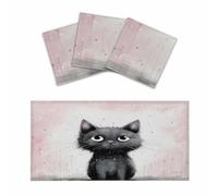 3 Pcs Cat On A Rainy Day Fluorescent Light Covers for Ceiling Lights