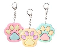3 PCS Cat Paw Fidget Toys, Fidget Keyring Toys, Cute Sensory Toy Clicker Keychain for Stress Anxiety Relief, Portable ADHD Fidget Toys Fidgets for Girls Adults
