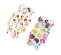3 PCS Cat Recovery Suit for Spay Abdominal Wounds Female, Cat Onesie for Cats After Surgery, Surgery Recovery Suit Breathable Alternative Kitten Onesie for Cats Anti Licking (Sweet(2 PCS), M)