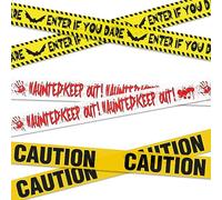 3 Pcs CAUTION Tape Non Adhesive, Waterproof and Windproof Barrier Tape, 9M * 7.5CM Warning Tape Barricade Safety Tapes for Halloween Decorations