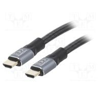 3 pcs : CCBP-HDMI-10M - Cable, HDMI 2.0, HDMI plug,both sides, textile, 10m, bla