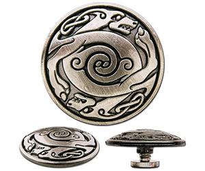 3 Pcs. Celtic Dogs Screwback Conchos, Decorative Screw Back Rivets