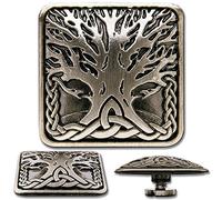 3 Pcs. Celtic Tree of Life No. 3 Screwback Conchos, Decorative Screw Back Rivets