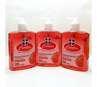3 PCS CERTEX RED STRAWBERRY ANTIBACTERIAL HAND WASH 500ML EFFECTIVE PUMP LIQUID SOAP FOR USE IN HOME, OFFICE, RESTAURANTS ETC.
