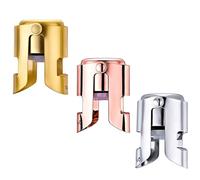 3 Pcs Champagne Pressure Stopper Stainless Steel Wine Bottle Sealer for Sparkling Wine and Beer Fresh Keeping Design Ideal for Preserving Carbonated Drinks