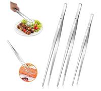 3 PCS Chef Tweezers, Stainless Steel Kitchen Tweezers, Kitchen Tweezers with Serrated Tips, Extra-Long Cooking Tweezers, Fine Cooking Tweezer, Food Handling Tweezers, Multi-Purpose Tweezers 30cm,20cm