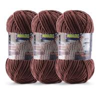 3 Pcs Chenille Yarn for Crocheting - Chunky Blanket Yarn for Hand Knitting - Velvet Yarn for Amigurumi Crochet, Fluffy Soft Yarns Weight 300g/10.59oz, Length 360m/393.6yard (Dark Coffee)