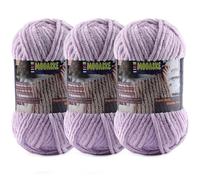 3 Pcs Chenille Yarn for Crocheting - Chunky Blanket Yarn for Hand Knitting - Velvet Yarn for Amigurumi Crochet, Fluffy Soft Yarns Weight 300g/10.59oz, Length 360m/393.6yard (Light Purple)
