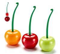 3 Pcs Cherry Toilet Brush, Toilet Brushes & Holders Loo Brush for Bathroom(Red Yellow Green)