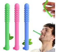 3 Pcs Chewable Essential Oil Breath Stick,Chewable Breather Stick with Essential Oil,Breath Sticks Arom/atherapy On The Go Natural Focus,Chewable Puffer for Focus/Clear Respir/atory Function