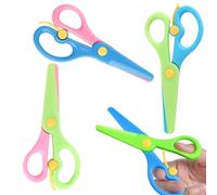 3 PCS Children Safety Scissors Set, Preschool Training Childrens Blunt Kids Art Craft Child-Safe Spring Loaded Plastic Scissor for 3-5 Years Old Children DIY Art Craft