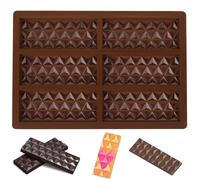 3 Pcs Chocolate Bar Moulds, Wax Melt Moulds Chocolate Mould Silicone Chocolate Mould Reusable DIY Baking Molds Candy Protein & Energy Bar Molds
