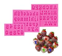 3 Pcs Chocolate Fondant Candle Mould Letter and Number Fondant Molds 3D Silicone Mould Alphabet Number for Fondant Cake Dessert or Lollipop Chocolate Decoration