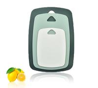 3 Pcs Chopping Board - Kitchen Cutting Boards, Cutting Tray, Different Sizes, Dishwasher Safe, Multicolour,Non-Slip BPA Free Plastic Chopping Board for Vegetables and Fruits, Meat(Green,S+M+L)