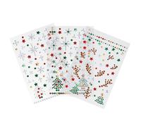 3 Pcs Christmas Face Gems Stickers - Self-Adhesive Rhinestone Body Jewels for Holiday DIY Crafts, Kids Stage Makeup, Festive Party Costume Accessories (Snowflake, Reindeer Designs)