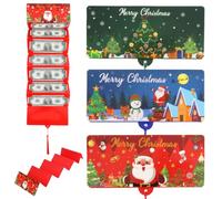 3 Pcs Christmas Money Holders, Christmas Money Wallets, Santa Surprise Party Money Holders, Xmas Surprise Money Holder for Cash and Gift Cards (Blue Red Green