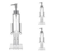 3 Pcs Christmas Nutcracker Soap Dispenser Clear, Acrylic Nutcracker Soap Dispenser, Christmas Decorations, Refillable Distributeur Savon, Cute DIY Cosmetic Water Pump For Kitchen Bathroom Decor