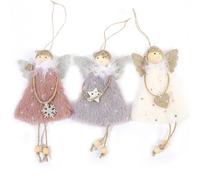3 Pcs Christmas Plush Angel Ornaments,Christmas Hanging Angel Doll Angel Hanging Ornament Plush Angel Ornaments for Christmas Party New Year,Birthday,Wedding,Valentine's Day Decoration (Style 1)