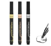 3 PCS Chrome Paint for Metal, 0.7mm Metallic Chrome Paint Marker Pens, Chrome Paint Pen, Silver Metal Paint, Gold Paint Pen, High Gloss, Durable and Waterproof, For Models,Resin Crafts and Paintings