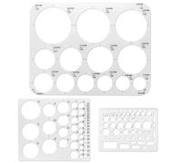 3 PCS Circle Template Circle Stencil Round Drawing Stencil Drafting Stencils Measuring Tools Plastic Geometric Stencils Drawing Aid Tool Circle Ruler for Drafting Building Formwork