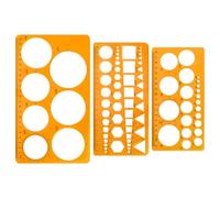 3 Pcs Circle Template, Premium Plastic Circle Template Geometric Stencils, Geometry Shapes Templates for Drawing Rulers Technical Drafting Stencils Engineering Architecture (Transparent Orange)
