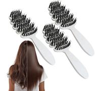 3 PCS Cithway Volume + Bristle Hair Brush,Hot Hairs Teasing Brush for Volume Hairs Scalp Massage,Boar Bristle Hair Brushes for Wet & Dry Hair (White)