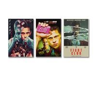 3 PCS Classic Movie Fight Club Vintage Poster Wall Art Canvas Posters Room Decorative Aesthetic Poster Print Decor Posters 08x12inch(20x30cm)-3pcs Classic Movie Fight Club Vintage Poster Fig