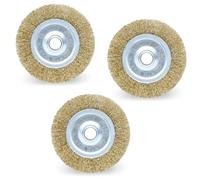3 Pcs Cleaner Wire Brush for Patio Ryobi RAC814 RY18PCA OPC1800 Series | Replacement Steel Wire Wheel Brush with 16mm Arbor Hole for OPC1815 EFB 400/401 Rust and Debris Removal 115mm x 16mm x 10mm