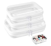 3 PCS Clear Hard Shell Zipper Cases, Transparent Waterproof Toiletry Toys Bags Double Zippered Pencil Case for Travel Makeup Tools Building Blocks Toiletries