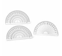 3 PCS Clear Plastic Protractors - 180° Angle Measurement Tools for Students, Teachers and Designers - Lightweight Transparent Protractor Set for School, Office and Math Drafting