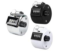 3 PCS Clicker Counter, Tally Counter, 3 Colors, 4-Digit Clicker Counter, Row Counter, People Counter Clicker, Pitch Counter for Golf Stroke, Baseball, Coaching, Knitting, Lap, Row Sport, Silver