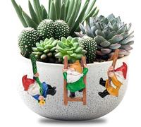3 Pcs Climbing Gnomes Tree Faces Decor Garden Gnomes Statue Outdoor Yard Flower Pot Hugger Landscape Dwarf Elf Fairy Garden Micro Landscape Flowerpot Hanging Resin Figurine Pendant Ornaments