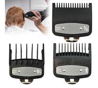 3 Pcs Clipper Guards for Wahl, Professional Replacement Hair Clipper Guide Combs, Hair Clippers Trimmers with Metal Clip, Comb Attachment for Wahl Fits Most Size Clippers Guide Combs