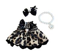 3 Pcs Clothes Set Compatible with 17cm Vinyl Doll, Plush Doll Accessories Suit with Dress, Necklace, Hair Clip for Boy and Girl Best Gifts(#01-25, One Size)