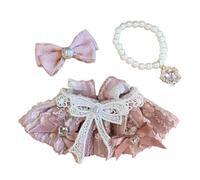 3 Pcs Clothes Set Compatible with 17cm Vinyl Doll, Plush Doll Accessories Suit with Dress, Necklace, Hair Clip for Boy and Girl Best Gifts(#01-27, One Size)