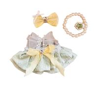 3 Pcs Clothes Set Compatible with 17cm Vinyl Doll, Plush Doll Accessories Suit with Dress, Necklace, Hair Clip for Boy and Girl Best Gifts(#01-11, One Size)