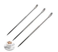 3 Pcs Coffee Latte Art Pen Stainless Steel Tool Espresso Machine Cafe Home Kitchen for Latte Art use by PPX