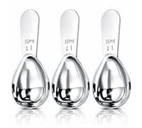 3 PCS Coffee Scoop Set, Stainless Steel Coffee Spoons Short Handles, 15ml Durable Table Spoon Measuring Scoop and Coffee Spoons for Tea Sugar Flour Spices, Multipurpose Tablespoon Scoop