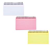 3 Pcs Coil Horizontal Line Book Color Paper Spiral Notebook Notebooks Work Office