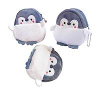 3 Pcs Coin Purse Cartoon Change Wallet Penguin Shape Small Purses for Women Mini Pouch for Coin Lipstick Credit Card ID Card