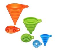 3 Pcs Collapsible Funnel, Silicone Kitchen Funnel Rainbow Colors Small Funnels for Filling Bottles Containers Foldable Funnel for Water Bottle Oil Liquid Transfer