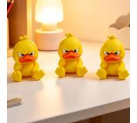3 Pcs Collectible Figurines Duck, Angry Sitting Pose,Mini Desktop Statue | Small Animal Collectible Stable Flat-Base Seated Design, Fits Desks, Dashboards & Shelves, 1.2 x 1.0 x 0.8 Inches