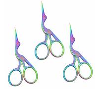 3 Pcs Colorful Embroidery Scissors, Small Stork Scissors Crane Design Sewing Scissors, Stainless Steel Sharp Scissors, Suitable for Needlework, Embroidery, DIY Crafts or Daily Use
