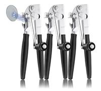 3 Pcs Commercial Can Opener Manual, Heavy Duty Can Opener with Magnet, Stainless Steel Handheld Can Opener with Folding Easy Crank Handle Oversized Knob for Big Cans and All Size Cans