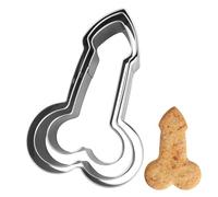 3 Pcs Cookie Cutters, Funny Biscuit Cutters, DIY Stainless Steel Cookie Cutter Set, Kit with 3 Different Sizes for Kitchen Party, Single Party, Hen Patrty Supplies F6-GGQGMJ