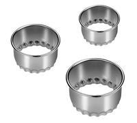 3 pcs Cookie Cutters Round Biscuit Mold Stainless Steel Circle Scone Cutter for Baking Cutters for Dough, Pastry, Donut, Fondant, Fruit, Vegetable, DIY Cake Decoration